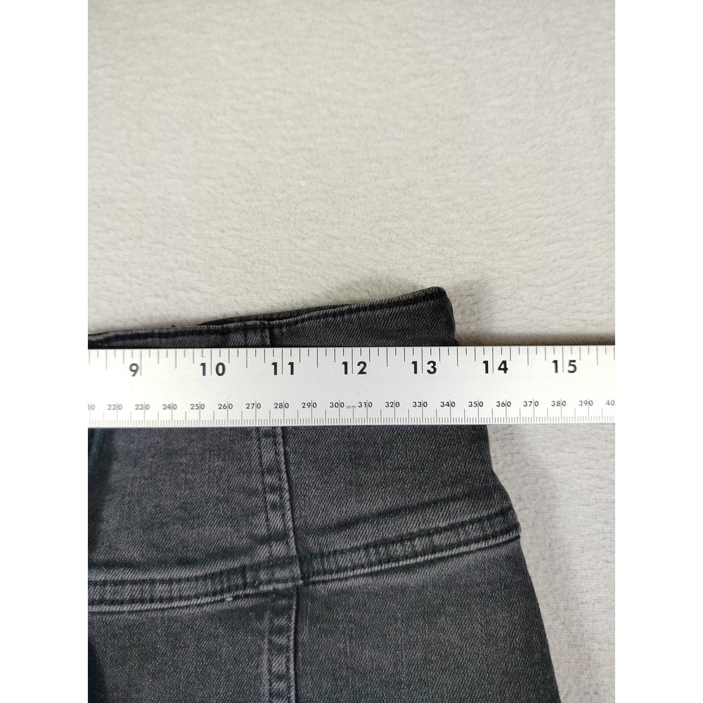 Free People Skirt Womens 8 Charcoal Gray Denim Lace Up High Rise Mini Date Night - Picture 7 of 9